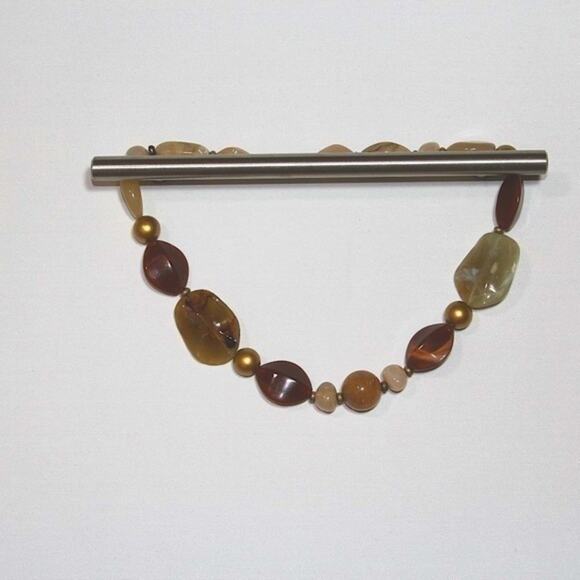Multi Tone Brown Gem Necklace Collar Length - Picture 2 of 2